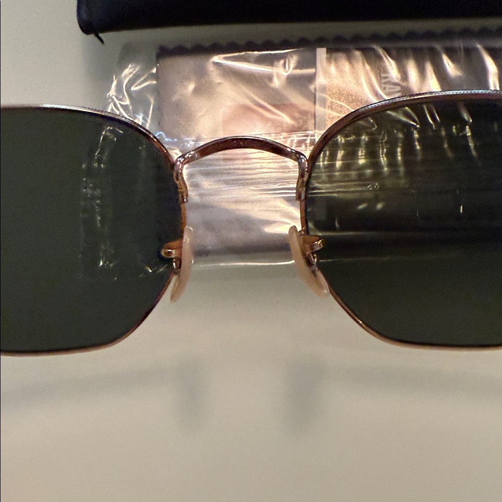Ray-Ban Black and Gold Hexagonal Sunglasses - Picture 4 of 8